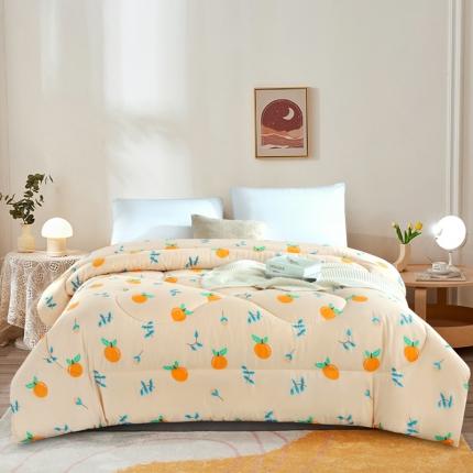 91家纺网 家纺一手货源 找家纺 好欣怡家纺 2026新款洛卡棉冬被 心想事橙