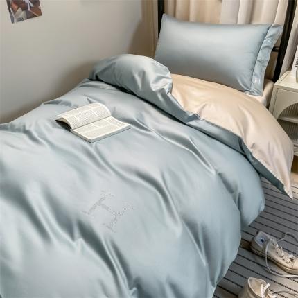 91家纺网 家纺一手货源 找家纺 总 798家纺 2022新款长绒棉贡缎学生宿舍三件套