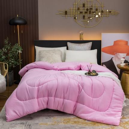 91家纺网 家纺一手货源 找家纺 好欣怡家纺 2026新款洛卡棉冬被 少女粉