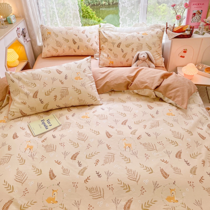 91家纺网 家纺一手货源 找家纺 洺兰家居 2025新款13372全棉四件套 挪威森林