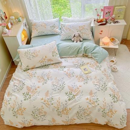 91家纺网 家纺一手货源 找家纺 洺兰家居 2025新款13372全棉单被套 麦香