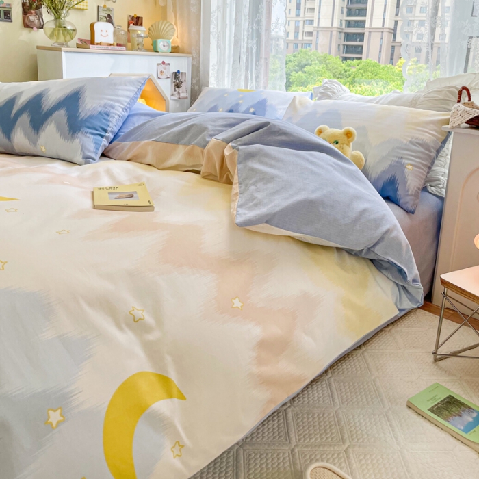 91家纺网 家纺一手货源 找家纺 洺兰家居 2025新款13372全棉单被套 绚烂星河