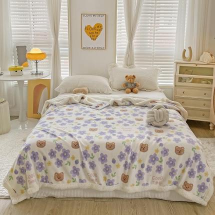 91家纺网 家纺一手货源 找家纺 （总）麦朵 新款牛奶绒羊羔绒毛毯单被套两用多功能法莱绒盖毯