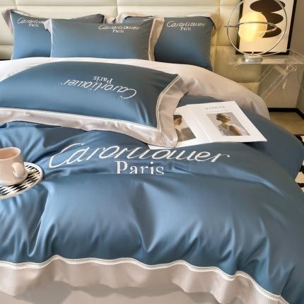 91家纺网 家纺一手货源 找家纺 618家纺 新款100支长绒棉四件套纯棉四件套 小香系列2 小香系列2-莫兰迪烟灰