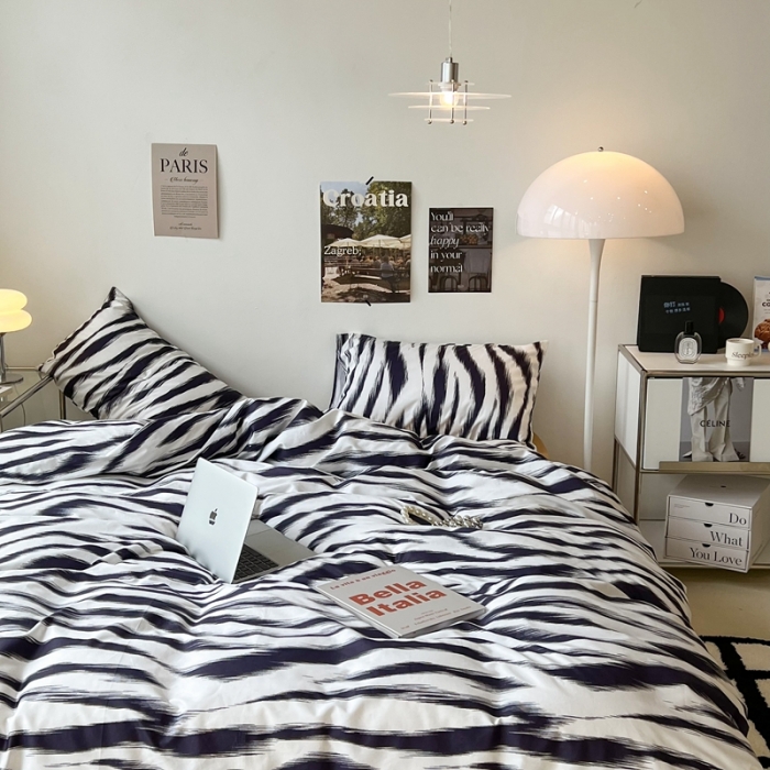 91家纺网 家纺一手货源 找家纺 昔可家纺2022新款全棉四件套豹纹系列 港风豹纹