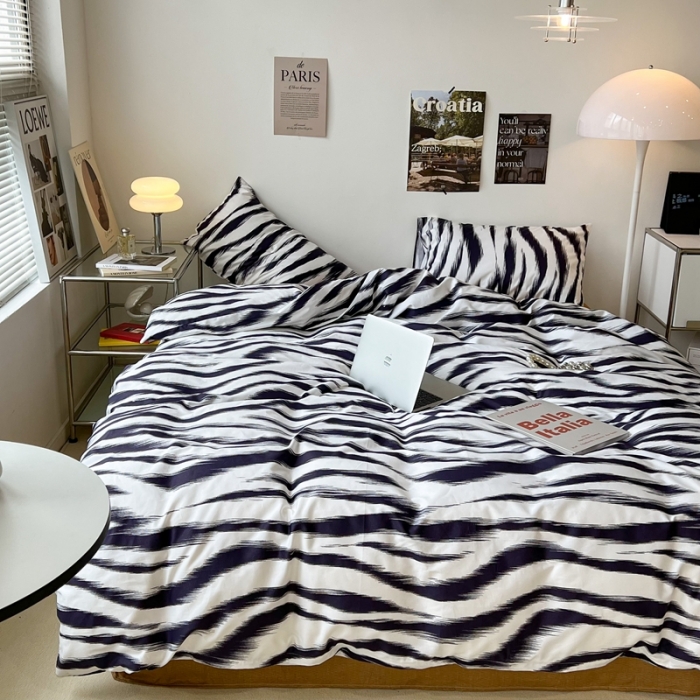 91家纺网 家纺一手货源 找家纺 昔可家纺2022新款全棉四件套豹纹系列 港风豹纹