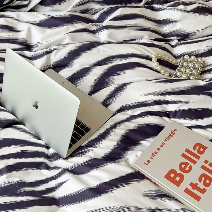 91家纺网 家纺一手货源 找家纺 昔可家纺2022新款全棉四件套豹纹系列 港风豹纹