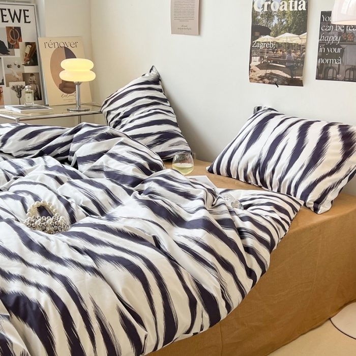 91家纺网 家纺一手货源 找家纺 昔可家纺2022新款全棉四件套豹纹系列 港风豹纹