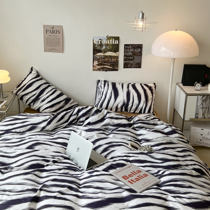 91家纺网 家纺一手货源 找家纺 昔可家纺2022新款全棉四件套豹纹系列 港风豹纹