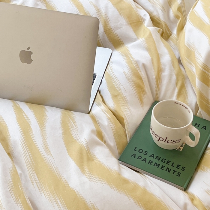 91家纺网 家纺一手货源 找家纺 昔可家纺2022新款全棉四件套豹纹系列 奶油黄豹纹