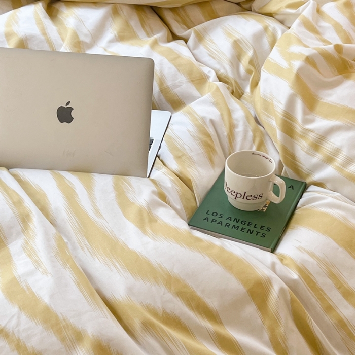 91家纺网 家纺一手货源 找家纺 昔可家纺2022新款全棉四件套豹纹系列 奶油黄豹纹