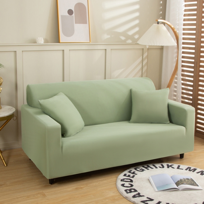 91家纺网 家纺一手货源 找家纺 兴妮雅家纺 2022新款凉感丝沙发套 凉感丝豆绿