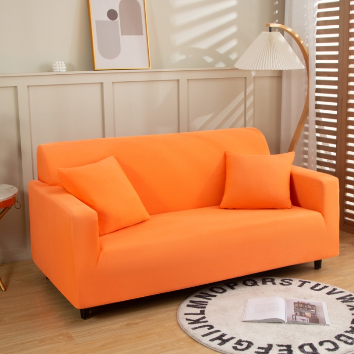 91家纺网 家纺一手货源 找家纺 兴妮雅家纺 2022新款凉感丝沙发套 凉感丝桔色