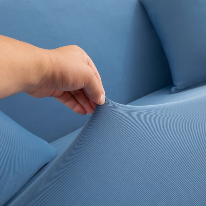 91家纺网 家纺一手货源 找家纺 兴妮雅家纺 2022新款凉感丝沙发套 凉感丝雾蓝