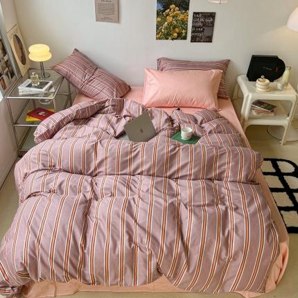 91家纺网 家纺一手货源 找家纺 （总）昔可家纺2022新款韩风简约条纹全棉套件混搭款