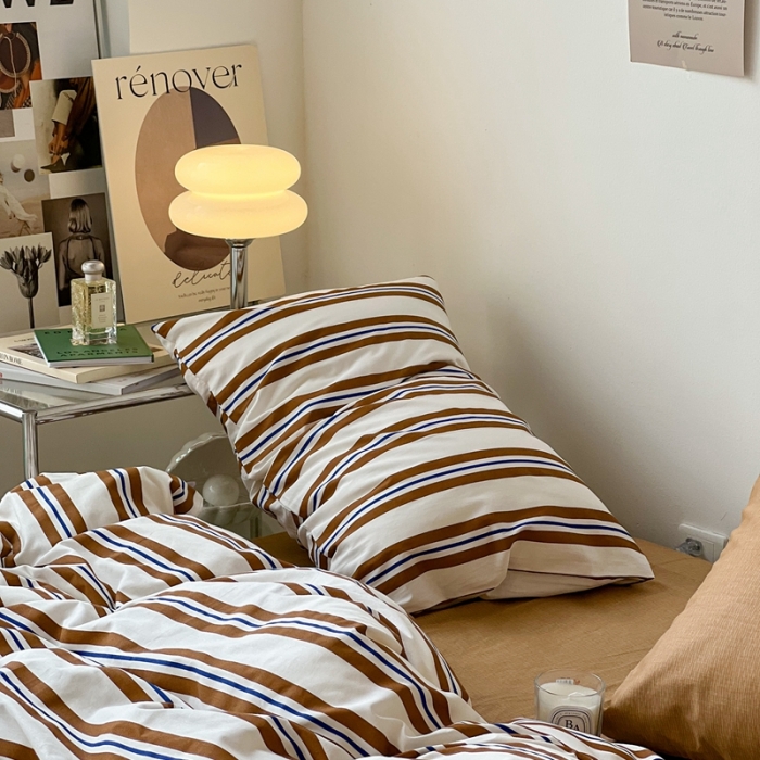 91家纺网 家纺一手货源 找家纺 （总）昔可家纺2022新款韩风简约条纹全棉套件混搭款