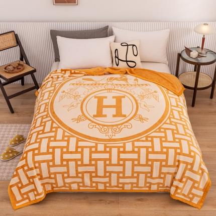 91家纺网 家纺一手货源 找家纺 总 2023双层大版AB版云貂绒毛毯法莱绒休闲盖毯沙发空调毯