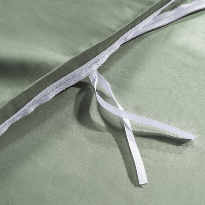 91家纺网 家纺一手货源 找家纺 小米笠 2022新款100支A类长绒棉系列四件套 桉叶绿