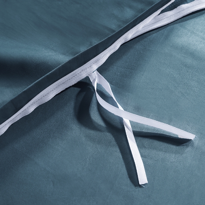 91家纺网 家纺一手货源 找家纺 小米笠 2022新款100支A类长绒棉系列四件套 海岳蓝