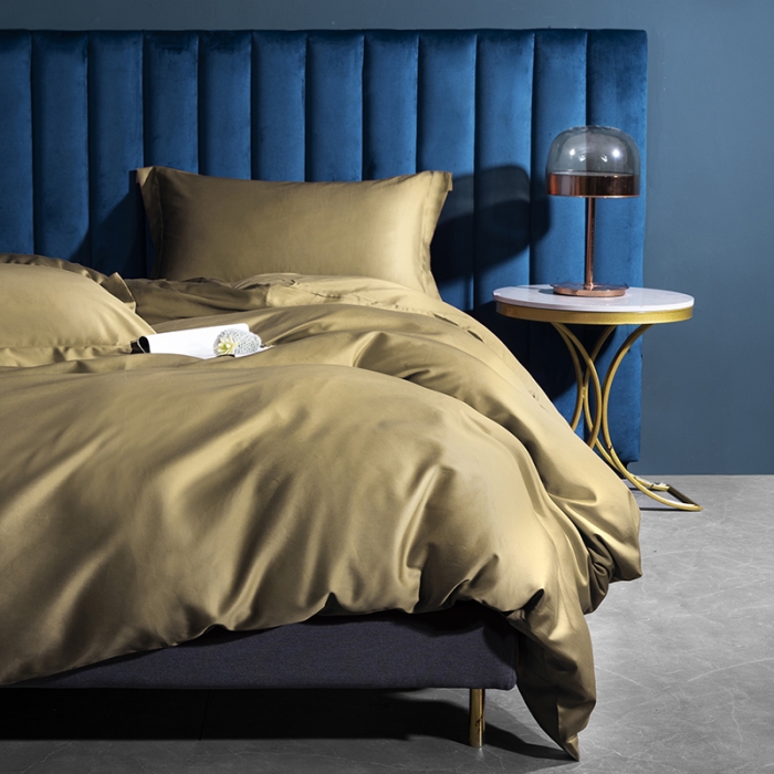 91家纺网 家纺一手货源 找家纺 小米笠 2022新款100支A类长绒棉系列四件套 流光金