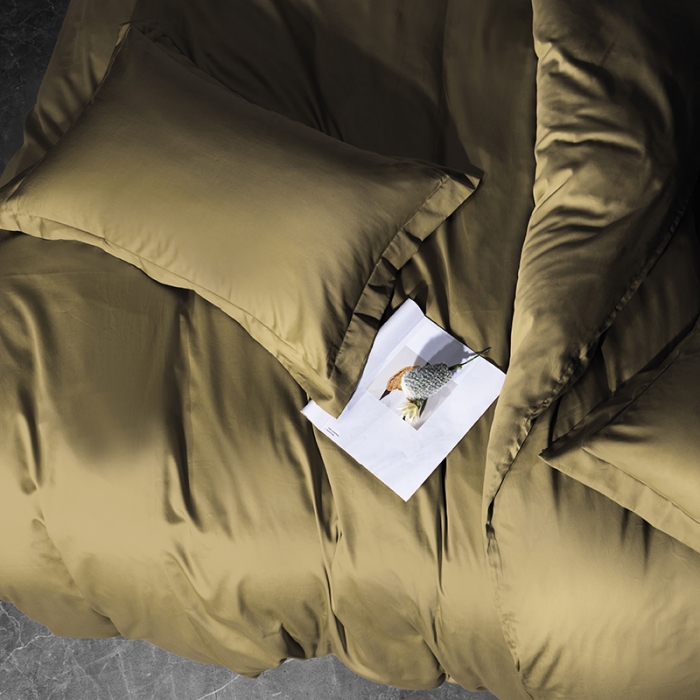 91家纺网 家纺一手货源 找家纺 小米笠 2022新款100支A类长绒棉系列四件套 流光金