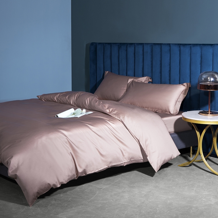 91家纺网 家纺一手货源 找家纺 小米笠 2022新款100支A类长绒棉系列四件套 慕莎粉