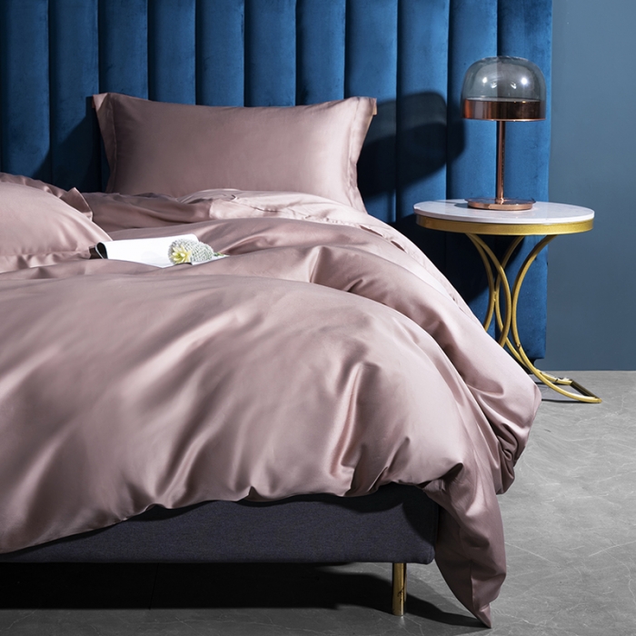 91家纺网 家纺一手货源 找家纺 小米笠 2022新款100支A类长绒棉系列四件套 慕莎粉