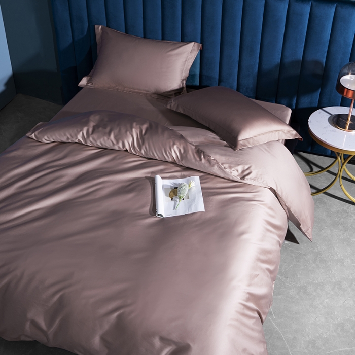 91家纺网 家纺一手货源 找家纺 小米笠 2022新款100支A类长绒棉系列四件套 慕莎粉