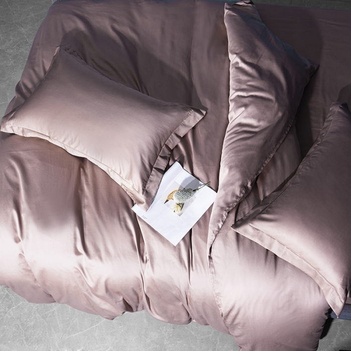 91家纺网 家纺一手货源 找家纺 小米笠 2022新款100支A类长绒棉系列四件套 慕莎粉