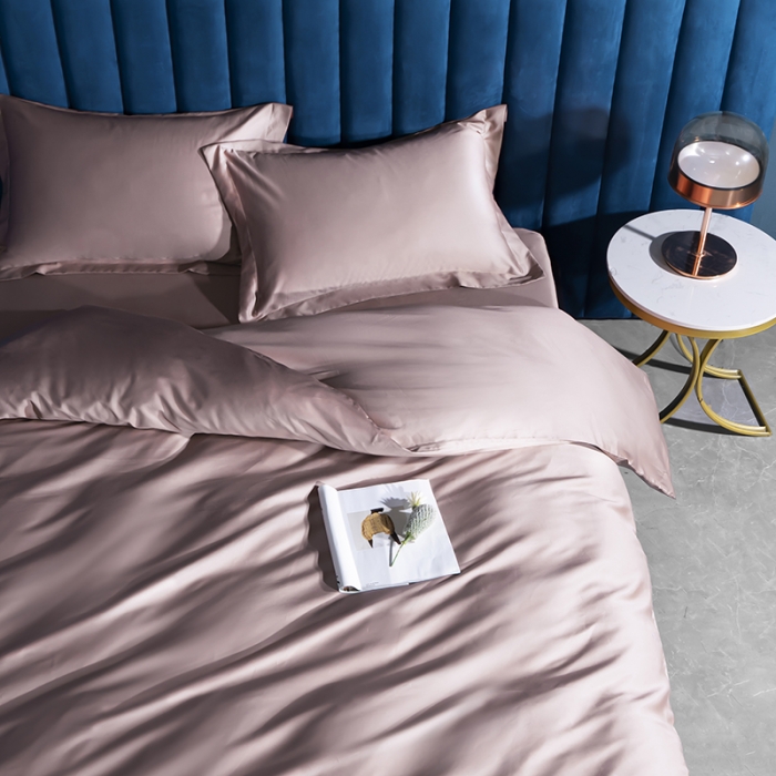 91家纺网 家纺一手货源 找家纺 小米笠 2022新款100支A类长绒棉系列四件套 慕莎粉