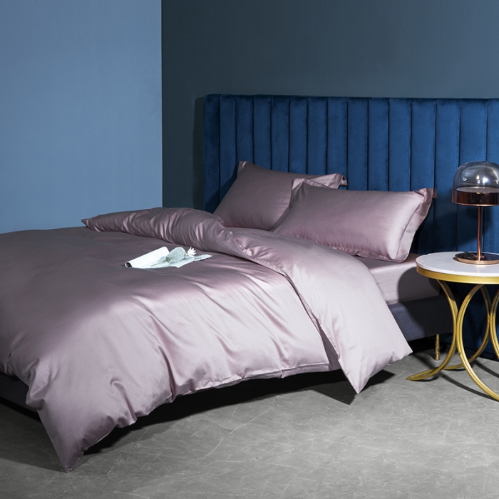 91家纺网 家纺一手货源 找家纺 小米笠 2022新款100支A类长绒棉系列四件套 珊瑚紫