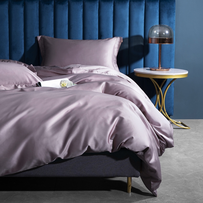 91家纺网 家纺一手货源 找家纺 小米笠 2022新款100支A类长绒棉系列四件套 珊瑚紫