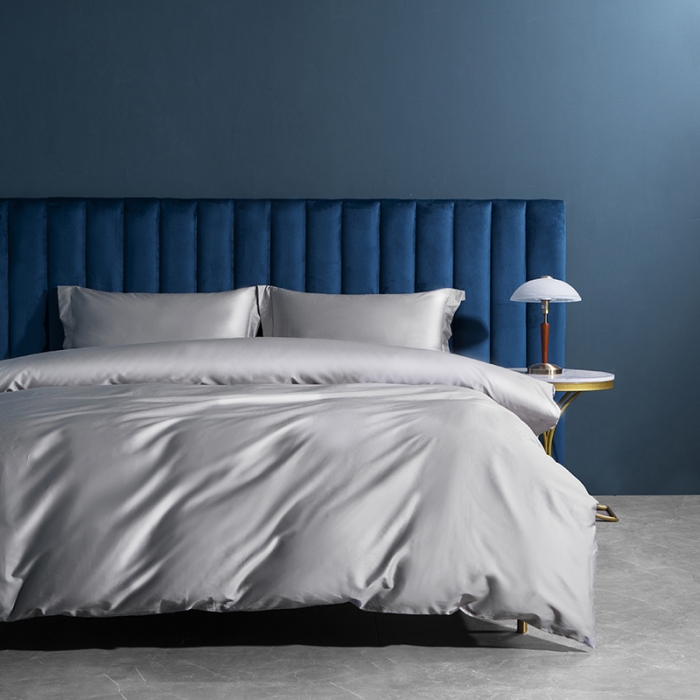 91家纺网 家纺一手货源 找家纺 小米笠 2022新款100支A类长绒棉系列四件套 时空银