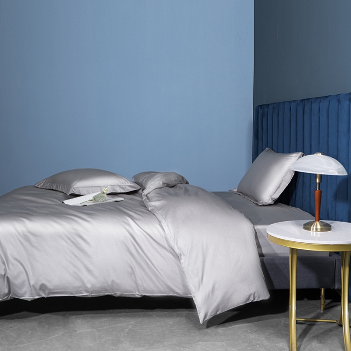 91家纺网 家纺一手货源 找家纺 小米笠 2022新款100支A类长绒棉系列四件套 时空银