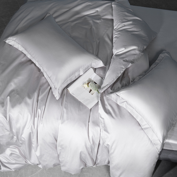 91家纺网 家纺一手货源 找家纺 小米笠 2022新款100支A类长绒棉系列四件套 时空银