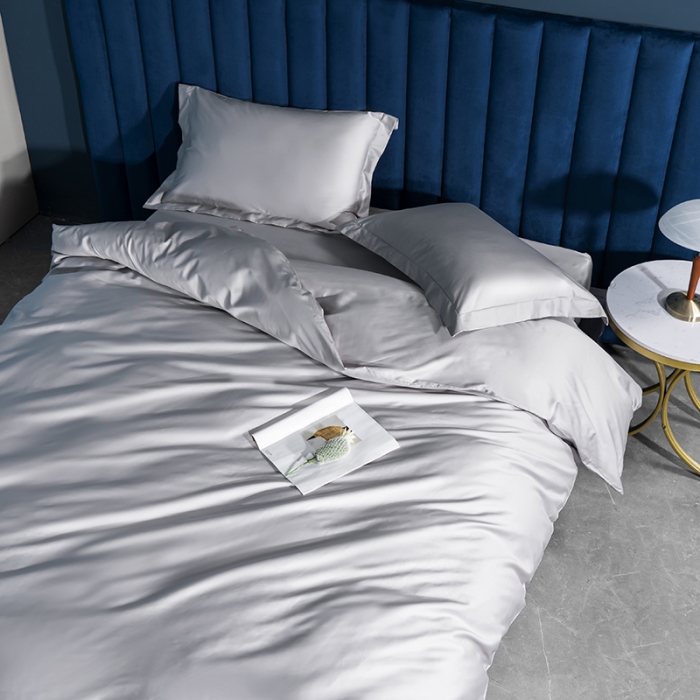 91家纺网 家纺一手货源 找家纺 小米笠 2022新款100支A类长绒棉系列四件套 时空银