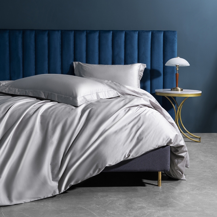 91家纺网 家纺一手货源 找家纺 小米笠 2022新款100支A类长绒棉系列四件套 时空银