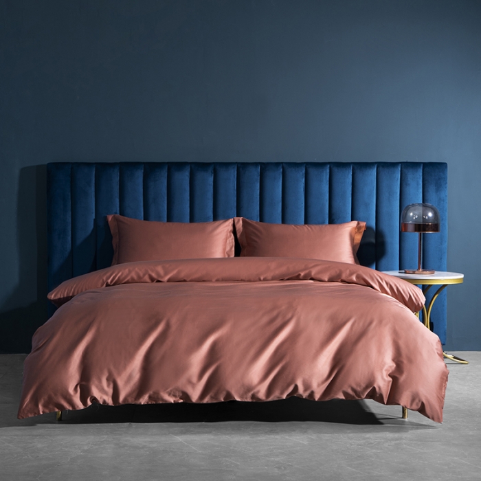 91家纺网 家纺一手货源 找家纺 小米笠 2022新款100支A类长绒棉系列四件套 太妃橙