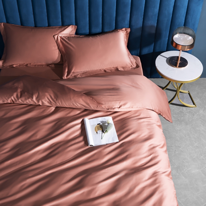 91家纺网 家纺一手货源 找家纺 小米笠 2022新款100支A类长绒棉系列四件套 太妃橙