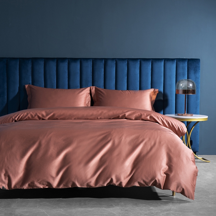 91家纺网 家纺一手货源 找家纺 小米笠 2022新款100支A类长绒棉系列四件套 太妃橙