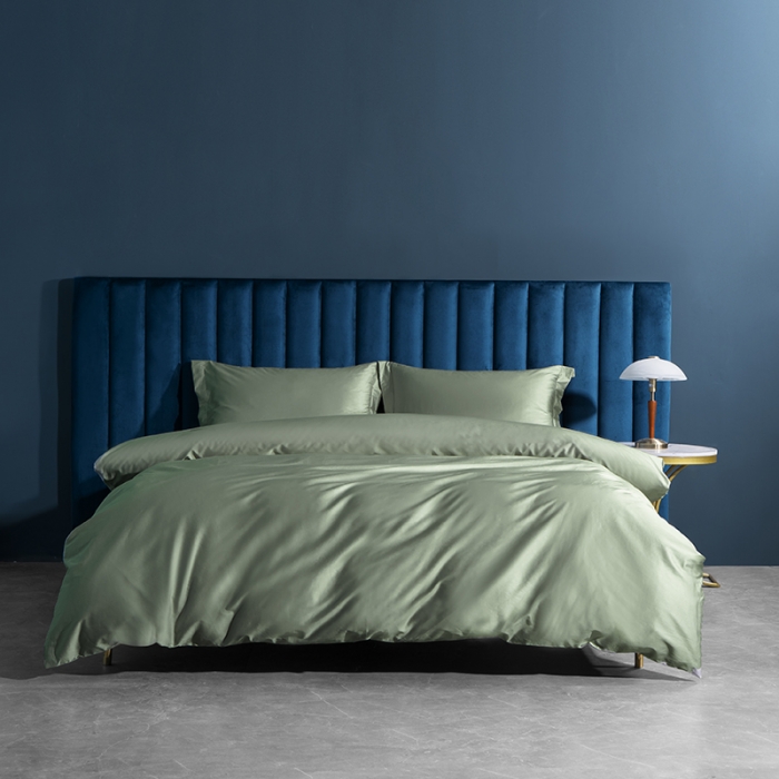 91家纺网 家纺一手货源 找家纺 小米笠 2022新款100支A类长绒棉系列单被套 桉叶绿