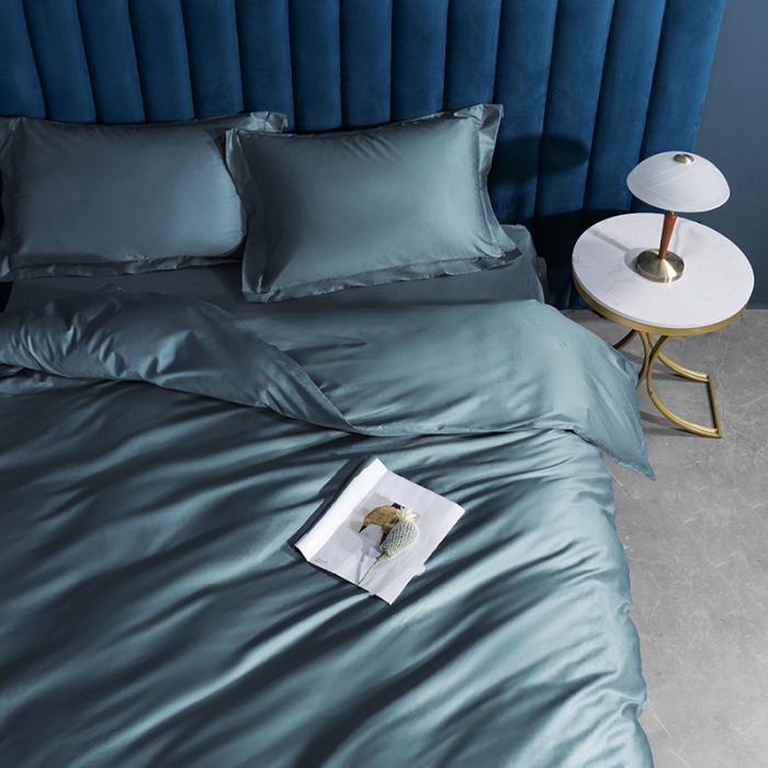 91家纺网 家纺一手货源 找家纺 小米笠 2022新款100支A类长绒棉系列单被套 海岳蓝