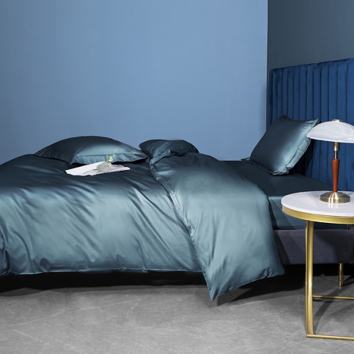 91家纺网 家纺一手货源 找家纺 小米笠 2022新款100支A类长绒棉系列单被套 海岳蓝