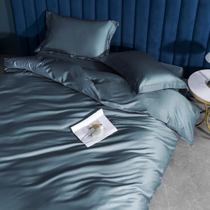 91家纺网 家纺一手货源 找家纺 小米笠 2022新款100支A类长绒棉系列单被套 海岳蓝