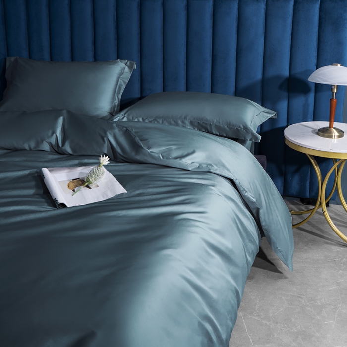 91家纺网 家纺一手货源 找家纺 小米笠 2022新款100支A类长绒棉系列单被套 海岳蓝