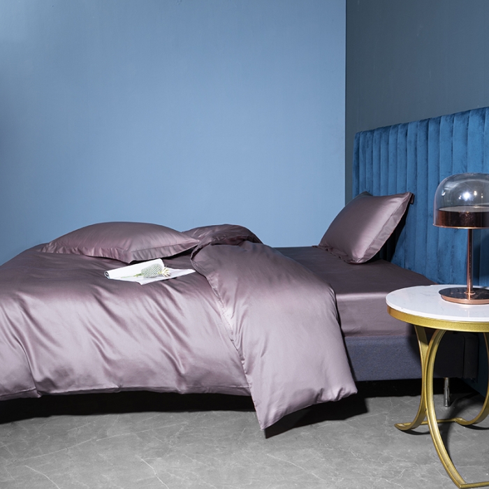 91家纺网 家纺一手货源 找家纺 小米笠 2022新款100支A类长绒棉系列单被套 珊瑚紫