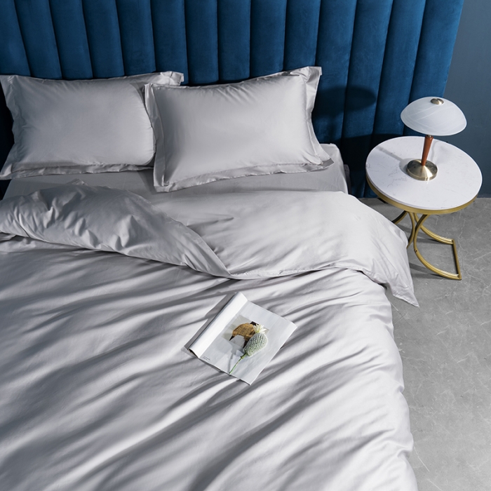 91家纺网 家纺一手货源 找家纺 小米笠 2022新款100支A类长绒棉系列单被套 时空银