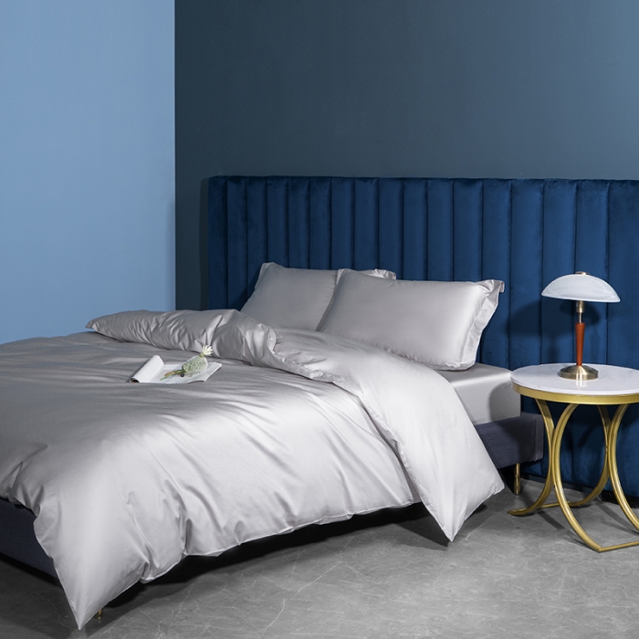 91家纺网 家纺一手货源 找家纺 小米笠 2022新款100支A类长绒棉系列单被套 时空银