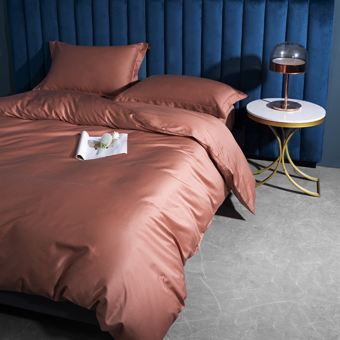 91家纺网 家纺一手货源 找家纺 小米笠 2022新款100支A类长绒棉系列单被套 太妃橙