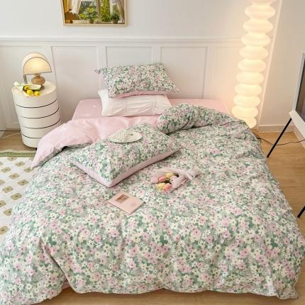 91家纺网 家纺一手货源 找家纺 昔可家纺2022新款奶呼呼卧室四件套 五月的花